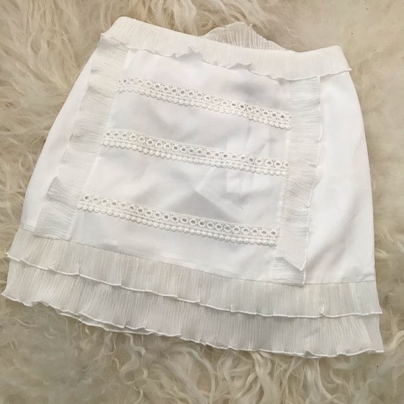 IRO Ruffled plissé gauze-trimmed crepe skirt - Picture 4 of 8